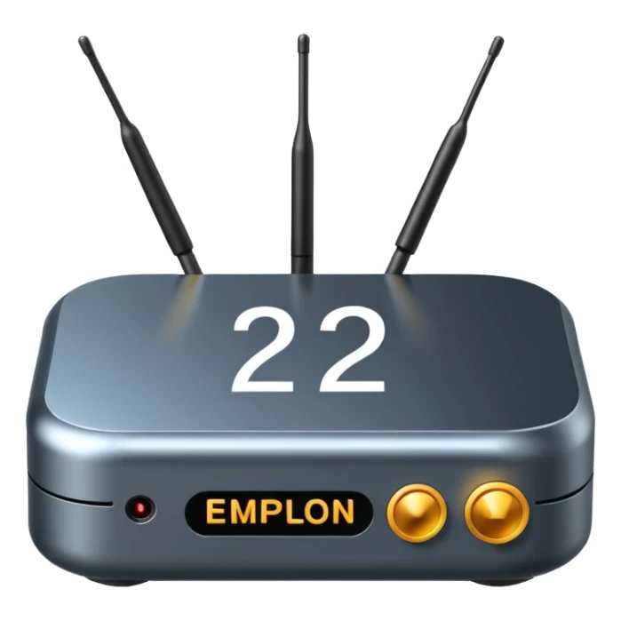 A simple 2d TV box facing the camera that has AI text. The TV has antennas on it. sticker