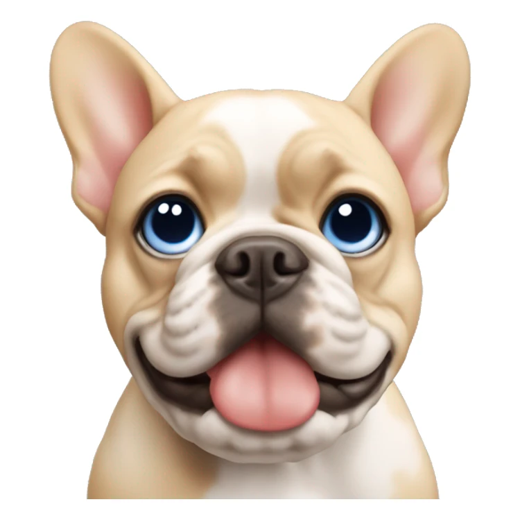 blonde with blue eyes and red French bulldog  sticker