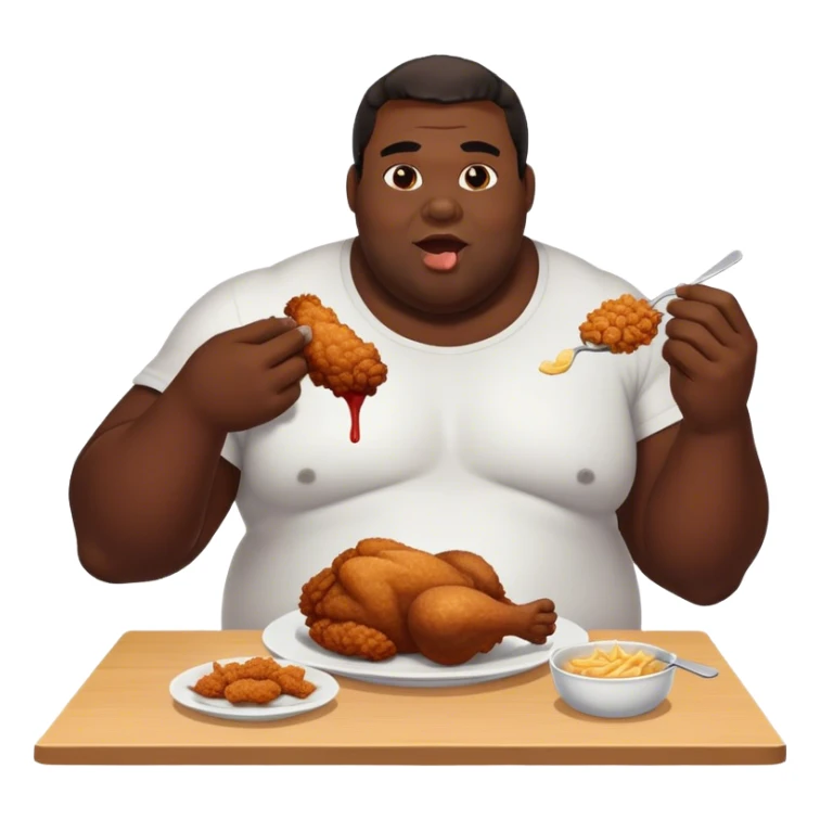 large black mean eating chicken that’s fried  sticker
