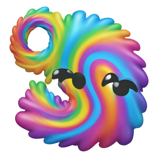 A rainbow yeti poop swirl emoji sticker