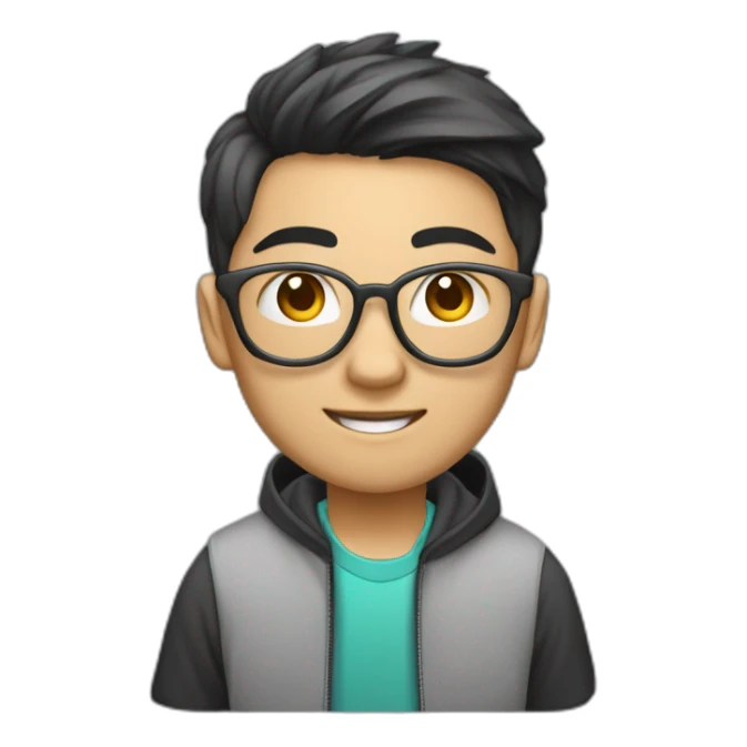 asian teen computer science major intern as software engineer in a cool tech startup sticker