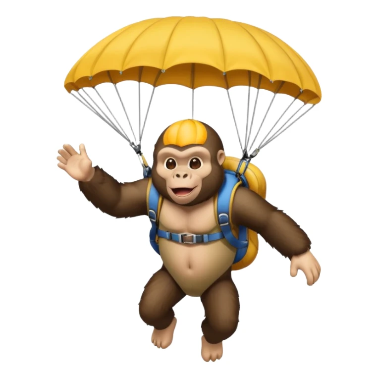 fait moi un gorille qui fait du parachute  sticker