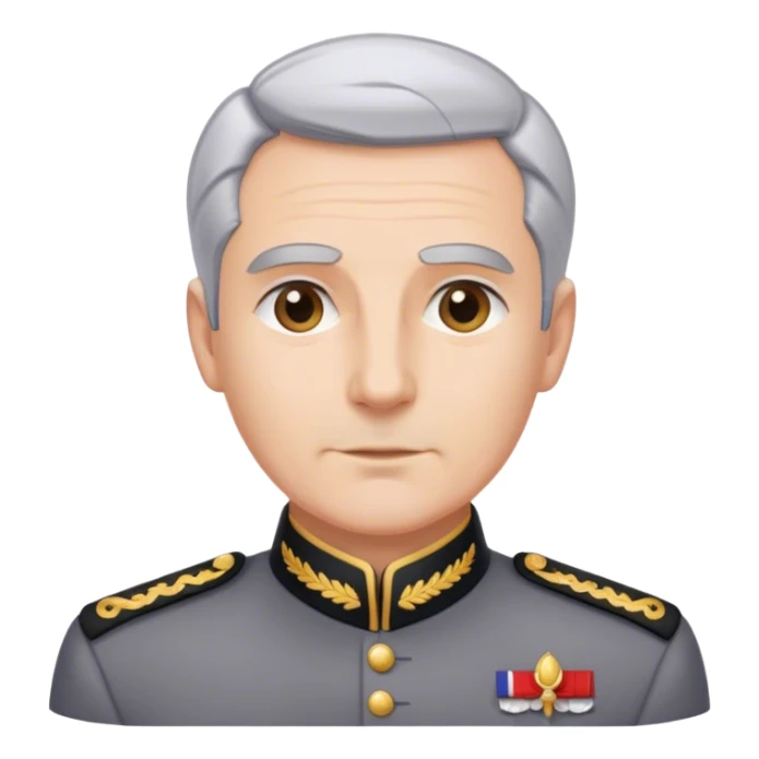 man with short, slicked-back gray hair well-fitted servant uniform sticker