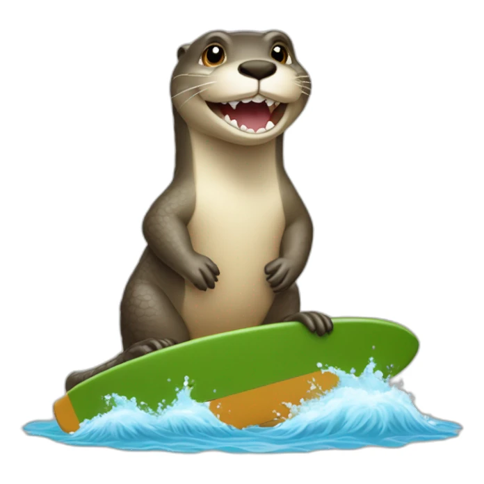 Une loutre qui fait du surf sur un crocodile sticker