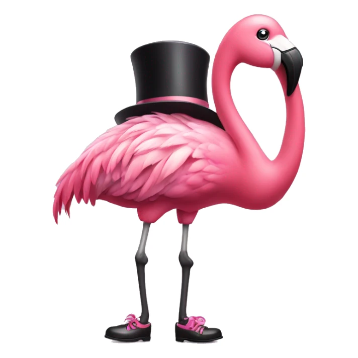 Pink flamingo wearing tap dancing shoes sticker