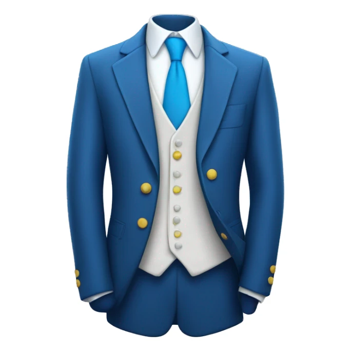 Blue Pent Coat with white shirt and bue tie sticker