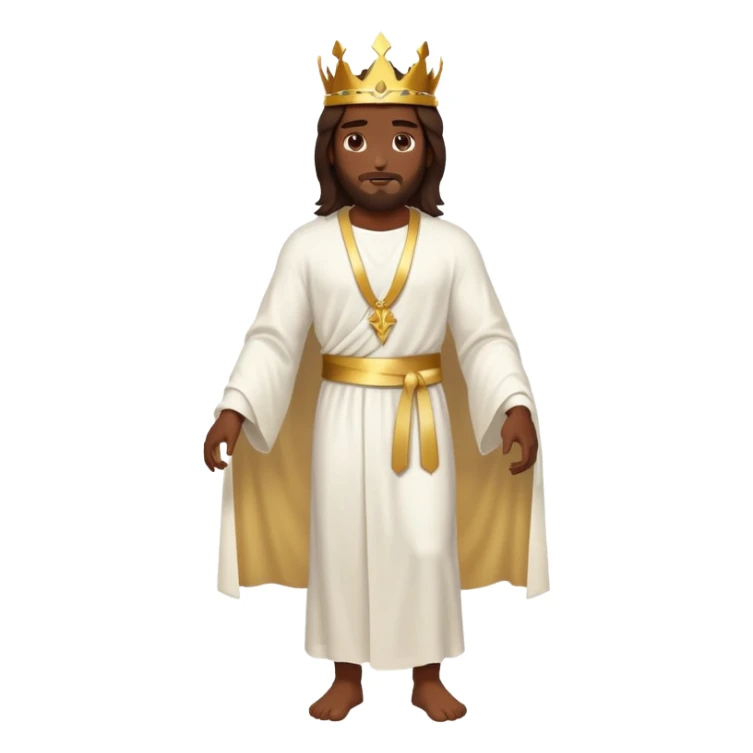 Dark skin christ Jesus with a gold crown walking sticker