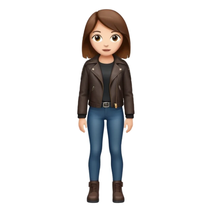 girl in leather jocket, full body sticker
