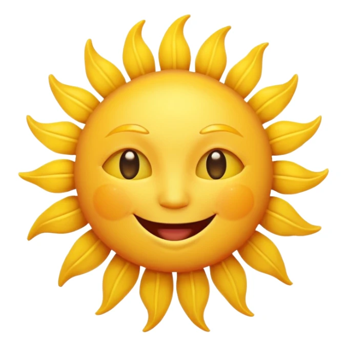 smiling sun emoji, simple and cheerful sticker