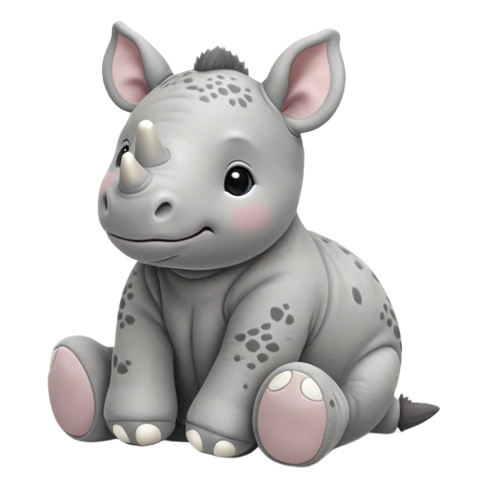 Baby rhinoceros jellycat stuffed plush sticker