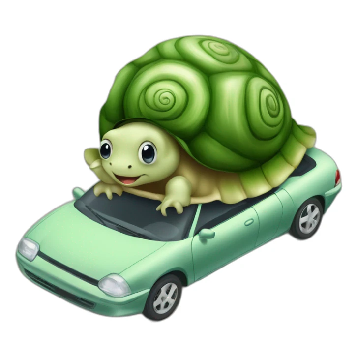 Escargot sur tortue sur voiture sticker