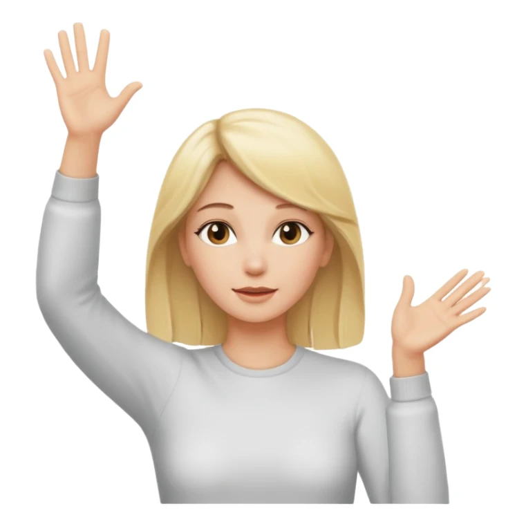 blonde woman with hands up in an innocent gesture   sticker