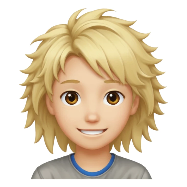 Cartoon anime blond mwssy hair from tokyo eyes sticker