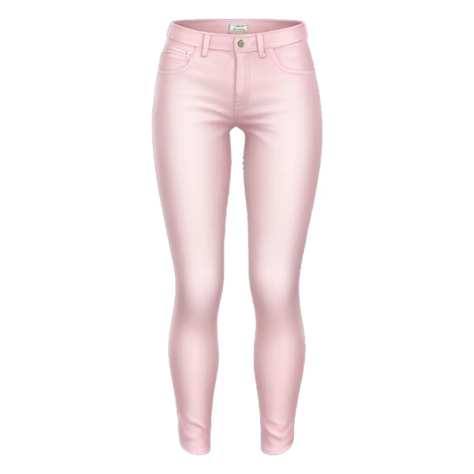 Realistic isolated side view of a pair of pastel Pink jegging pants. sticker
