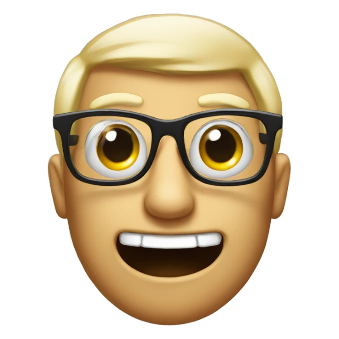 Nerd emoji with giant eyes and glasses sticker