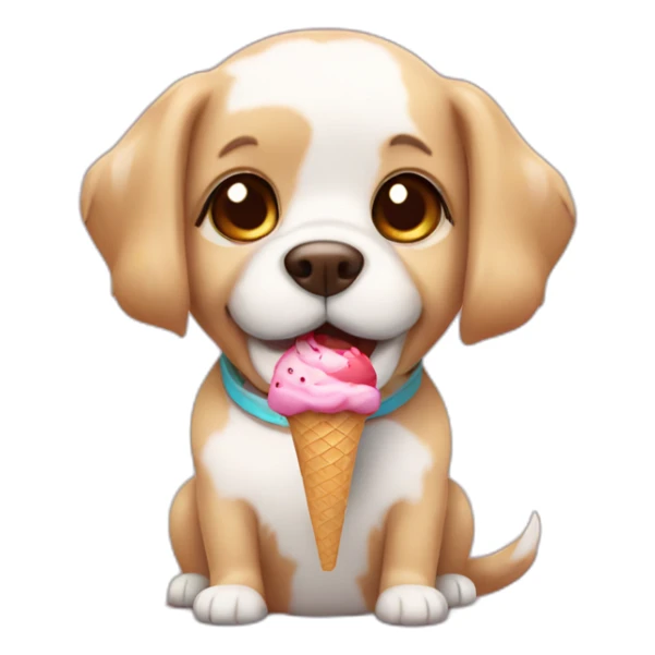 Cute doggy with ice cream sticker