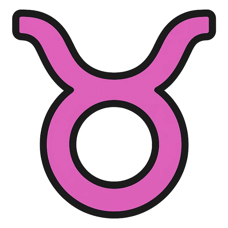 pink-purple zodiac sign icon for Taurus sticker