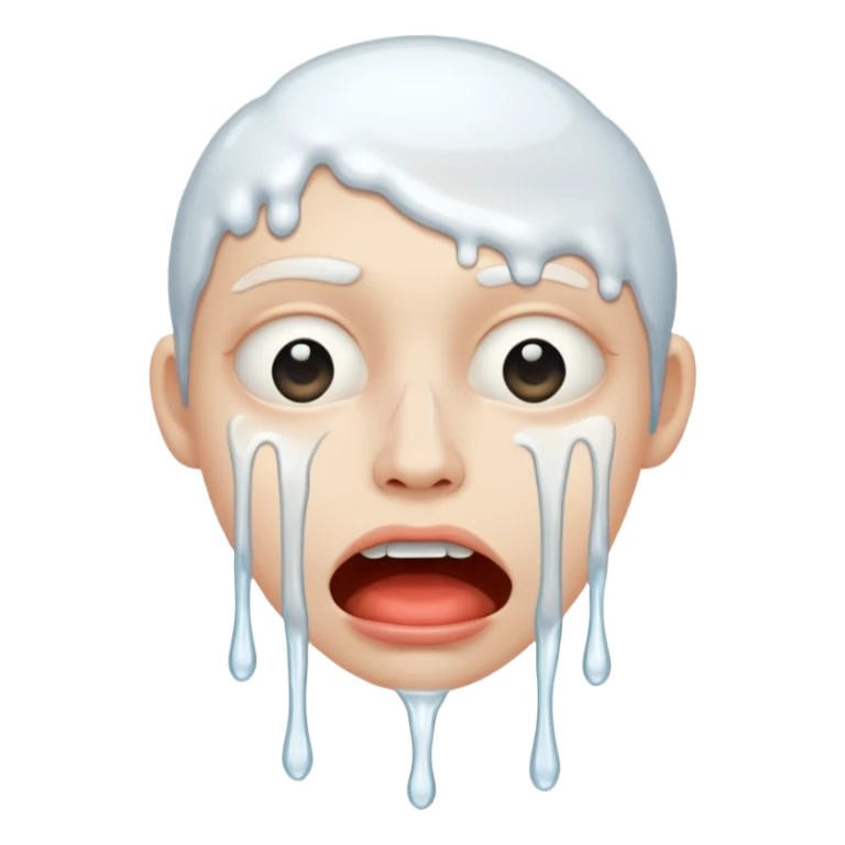 Face with white dripping out of mouth sticker