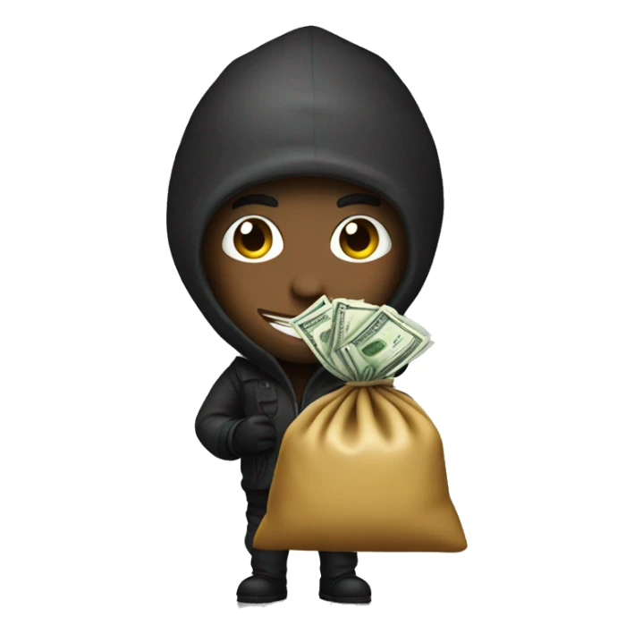 A robber with a bag of money  sticker