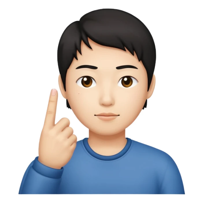 Asian sticking up Chinese middle finger sticker