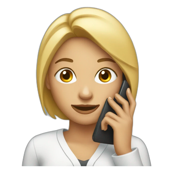 Woman with phone sticker