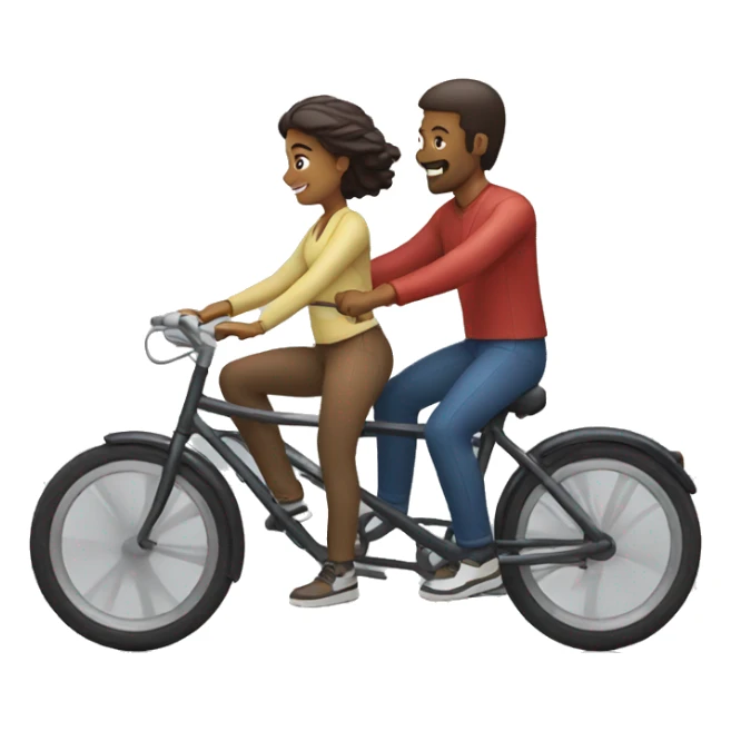 Two people riding bike sticker