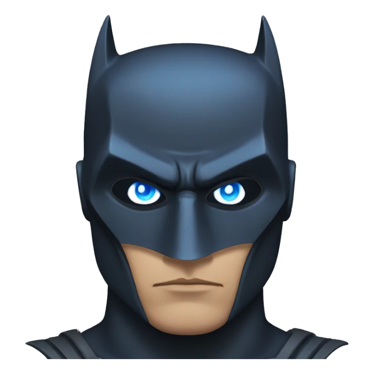 Dark Batman mask with blue eyes and serious face sticker