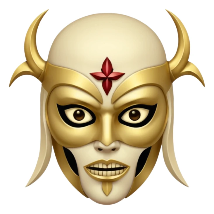 dark occult figure, gold mask, badass sticker