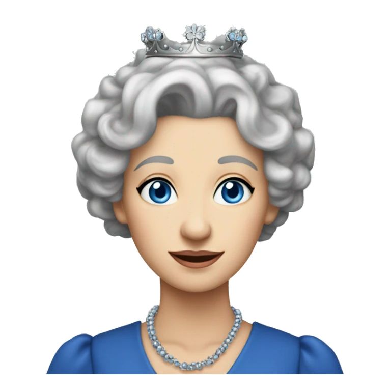 A queen grandmother with a beautiful crown with blue eyes with a crown blue eyes short gray curly hair elegant sticker