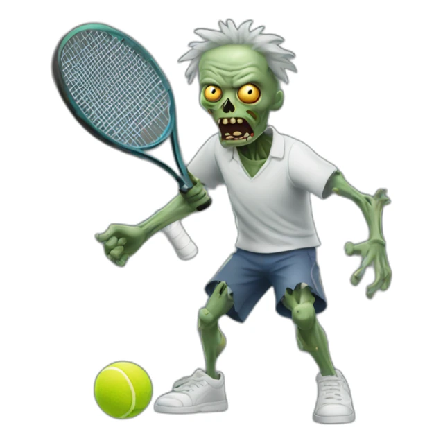 zombie playing tennis sticker