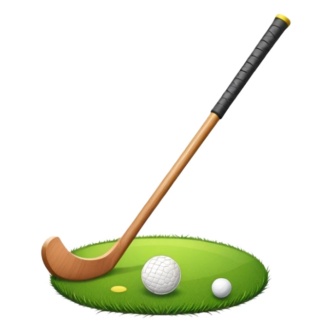 green grass, field hockey stick, field hockey ball sticker
