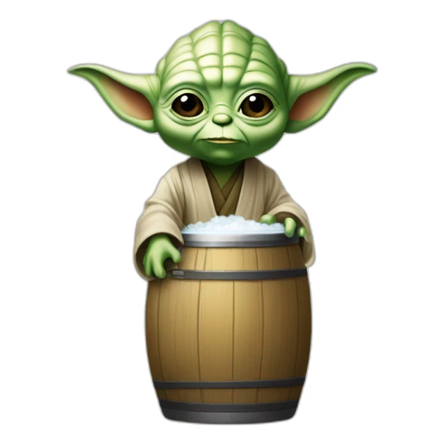 Maître yoda kawaii boit une bière sticker