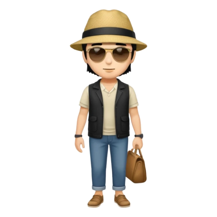 The Walking Man black hair all body from the side sticker