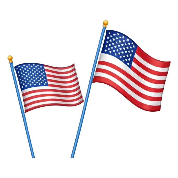 asian flag and american flag emoji sticker