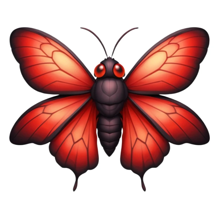 A sexy black and red moth with glowing red eyes with a human like body sticker