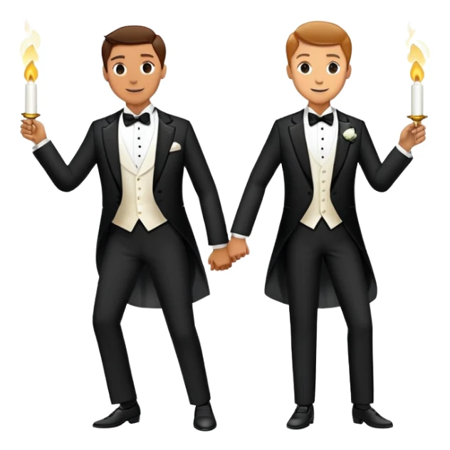 Man and woman sneaking into wedding ceremony together, tiptoeing, both smoking joints, full body view sticker