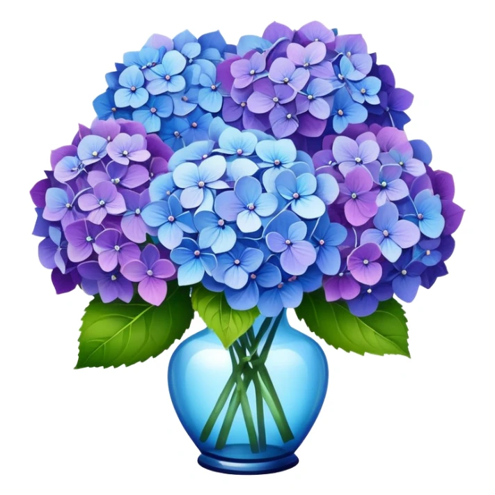 A beautiful bouquet of purple and blue hydrangea flowers sticker