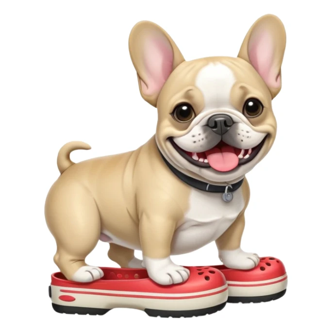 French bulldog wearing crocs shoes  sticker