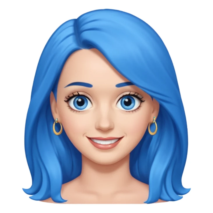 Katy Perry with blue eyes, blue long hair sticker