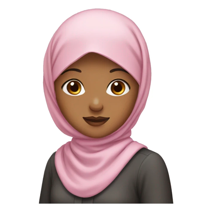 A girl wearing hijab and soft pink bow sticker