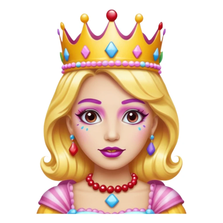 queen of the candyland, with candy makeup and just face sticker