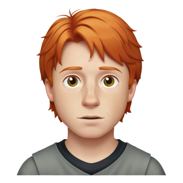 Ron Weasley with ginger hair and freckles sticker