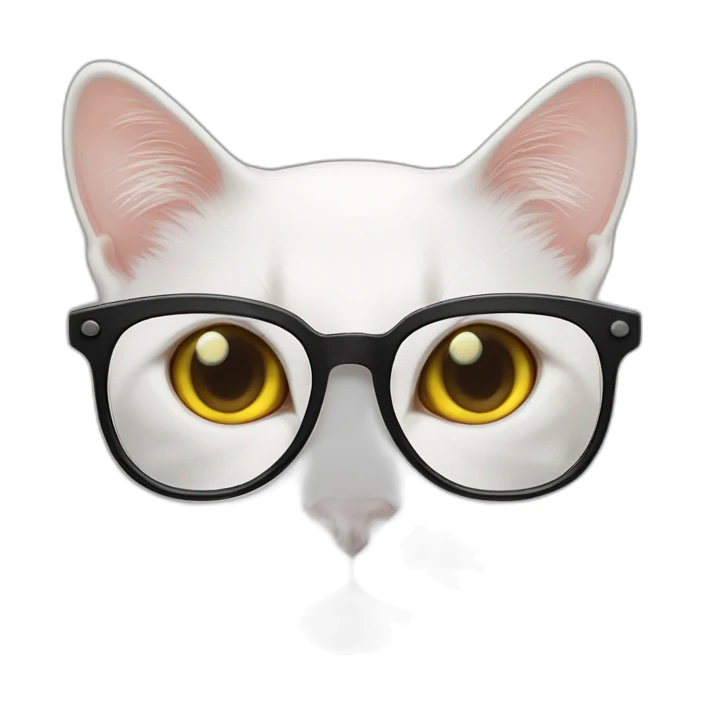 Un gatto con gli occhiali colore delle lenti gialle  sticker