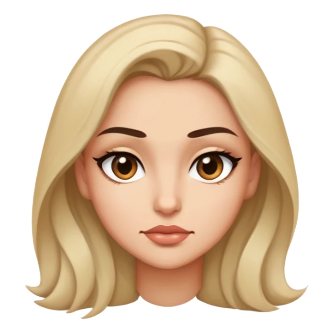 Sultry but subtle eyes, slightly squinting with a small smirk sticker