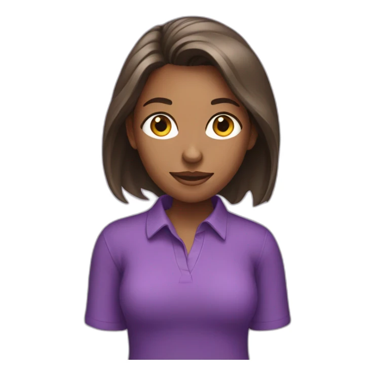 girl with purple shirt on her phone sticker