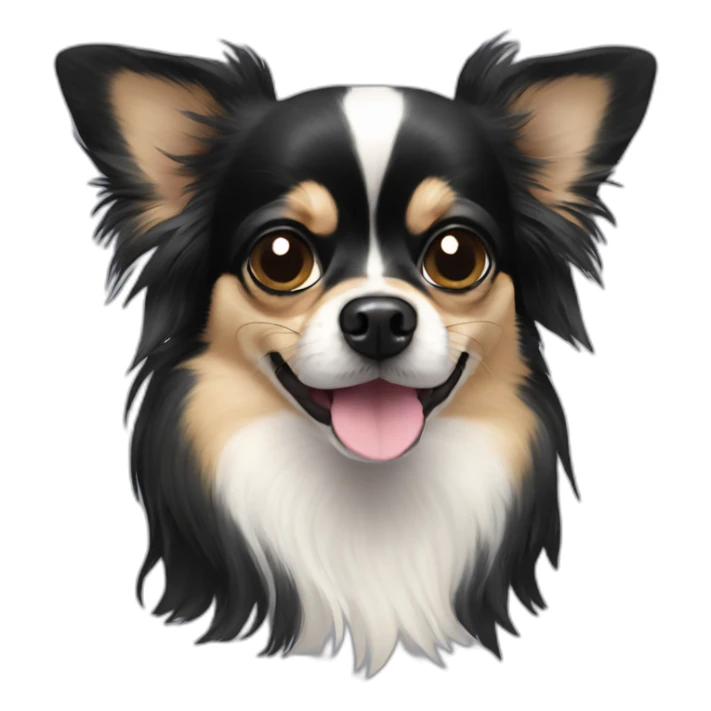 black long hair chihuahua sticker