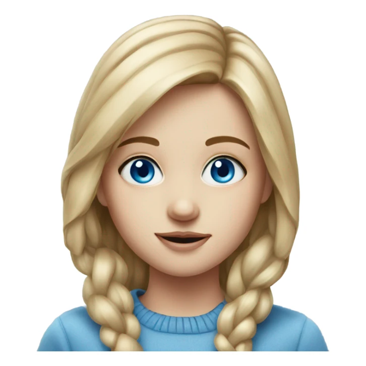 realistic portrait of girl with blue eyes sticker