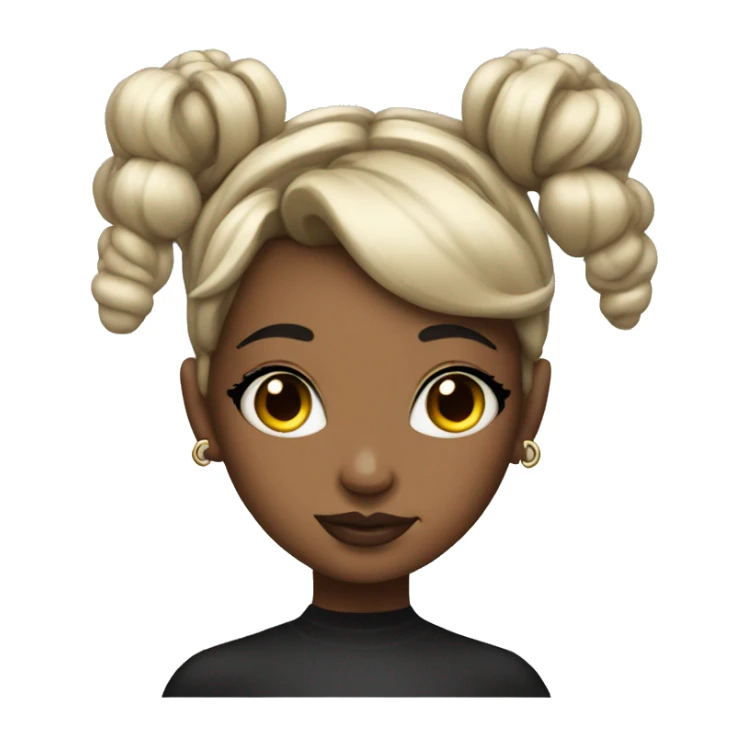 Tattooed girl with space buns and side bang sticker