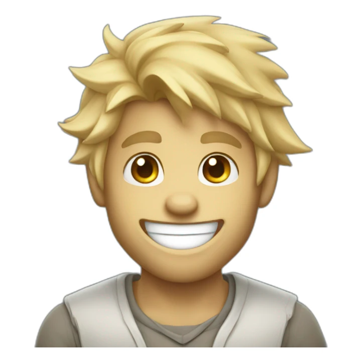 werewolf smiling and saying bye with blond hair sticker