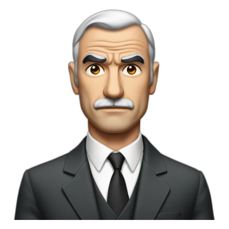 sean connery serious cartoon wearing suit sticker